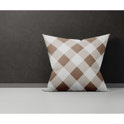 Checkered Cotton Reversible Throw Pillow