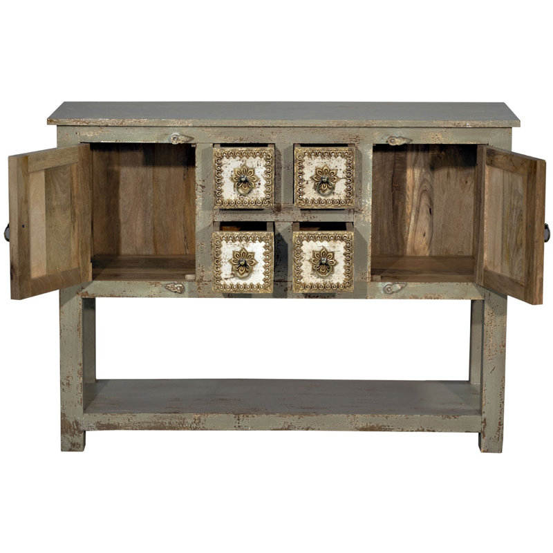 45 " W Solid Wood Top Console Table