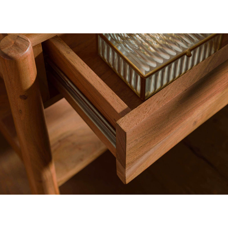 KOPENHAGEN 60cm W Solid Wood Bedside Table
