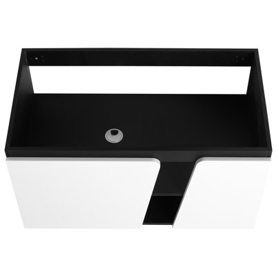 Bathroom Vanity 36'', Soft-Close Cabinet, Modern, White Modern 36'' With Soft-Close, Wall Mounted, White & Black