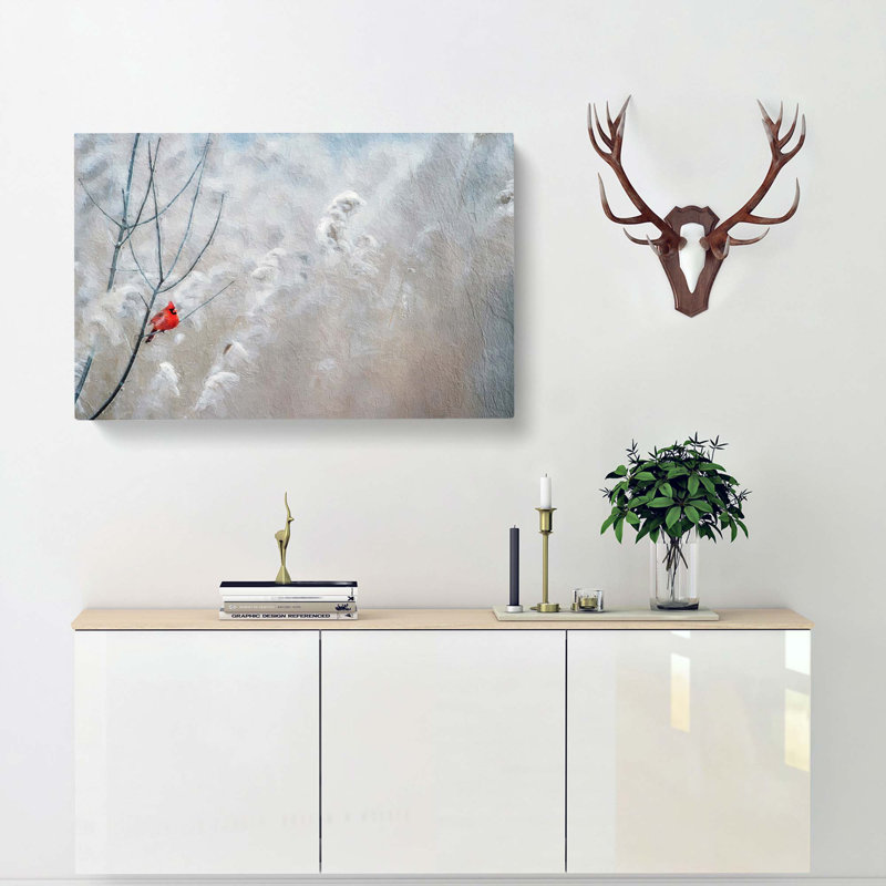Cardinal Bird - Wrapped Canvas Painting Print, 50cm H x 76cm W x 3cm D