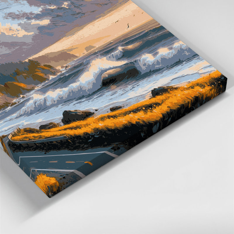 «USA State California», art mural sur toile grise, H 16 po x l 20 po