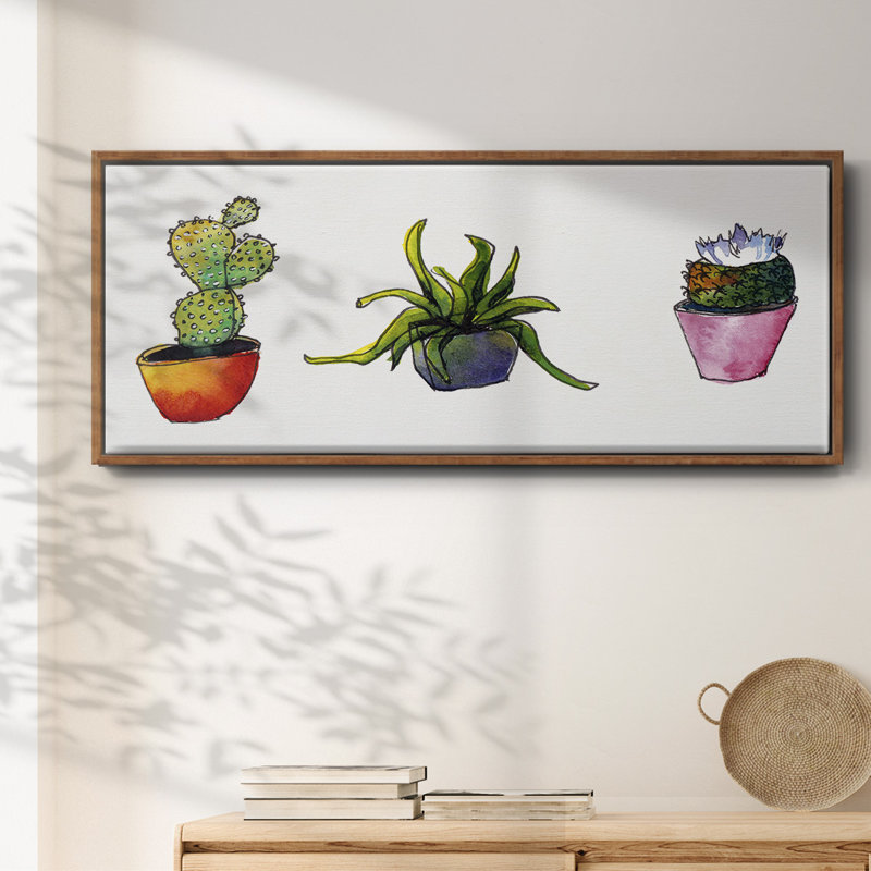 Vibing Succulents I- Framed Canvas