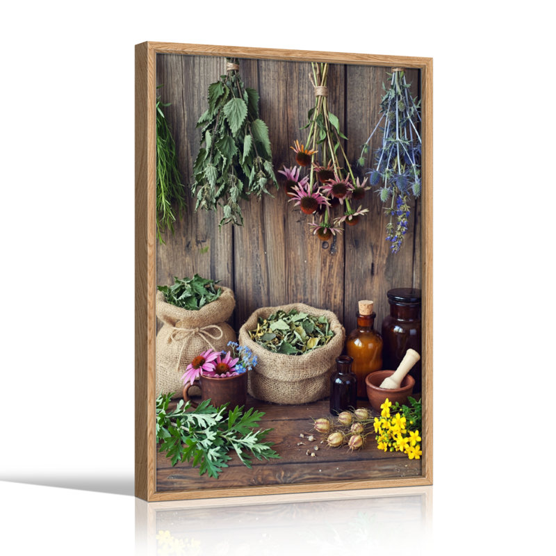 Ensemble de 1 tableau sur toile « Jardin d'herbes aromatiques », 48"H x 36"W, Naturel