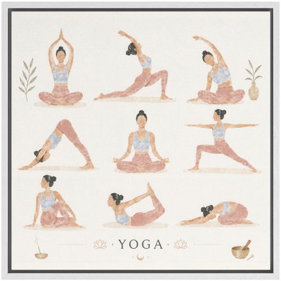 Yoga Pose Meditation Wellness Framed Canvas Master Bedroom Wall Art Work Print