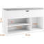 Banc à chaussures avec coussin, banc de hall d'entrée à tablette réglable, étagère à chaussures en bois avec rangement dissimulé, pour vestibule, couloir-1730151387