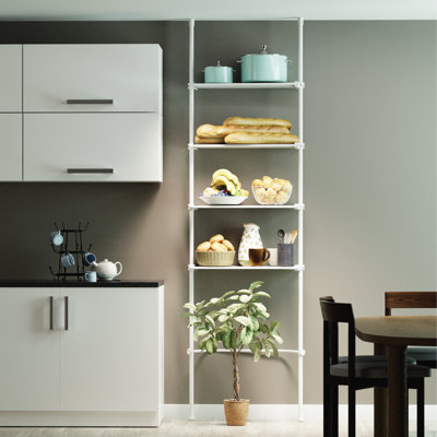 Over-the-Toilet Organizer with Adjustable 4-Tier Shelves and Tension Rod