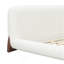 Grand lit plateforme tapissier avec tête de lit épaisse Boucle, pieds en bois, blanc-1873039459