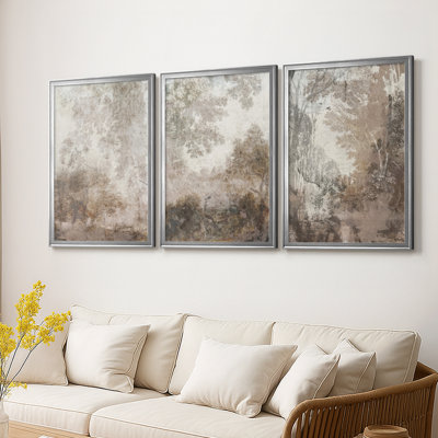 Fresco Collage I - Toile tendue avec châssis sur mesure - 3 pièces