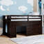 Lit mezzanine simple avec armoire et tablette-180795192