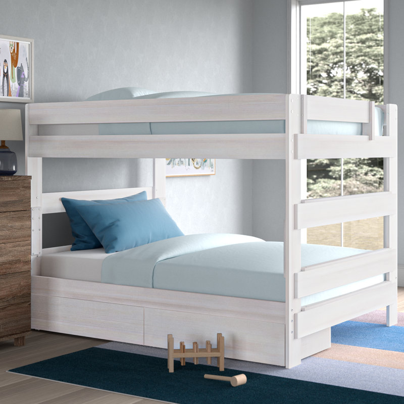 Kulik Kids Queen Over Queen Bunk Bed, White Wash