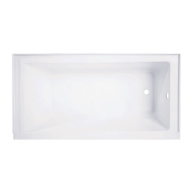 Kingston Brass Aqua Eden 60-Inch Acrylic Rectangular Drop-In Tub, Right