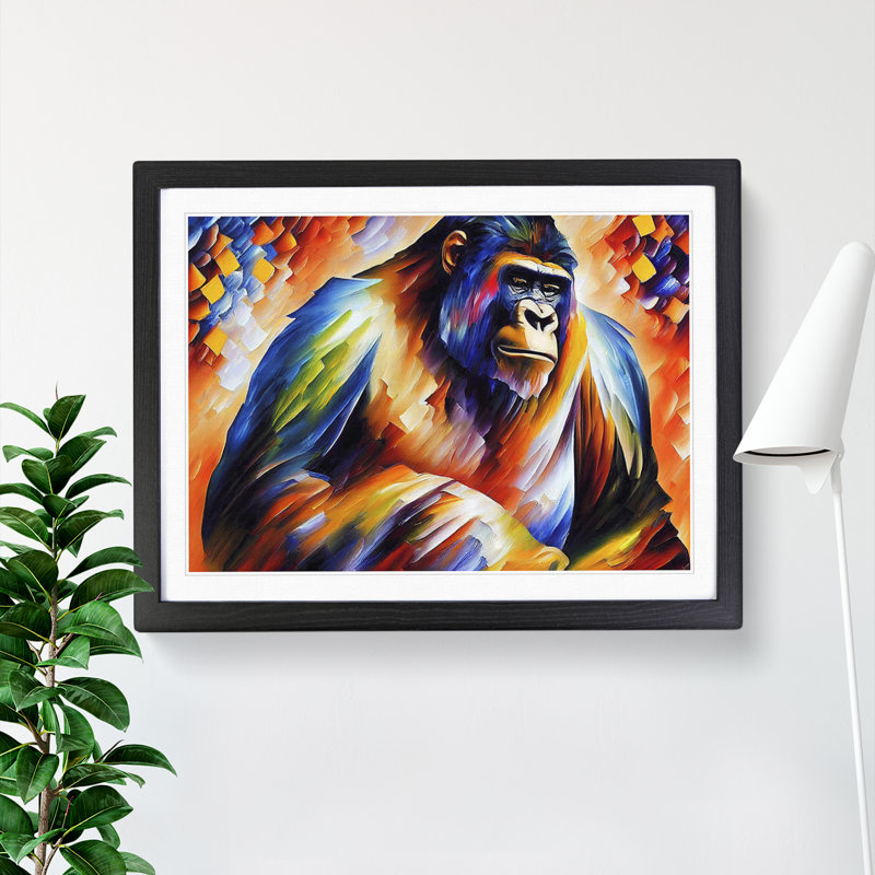 Gorilla Vol.1 Abstract - Single Picture Frame Print, Black Framed, 46cm H x 64cm W x 2cm D