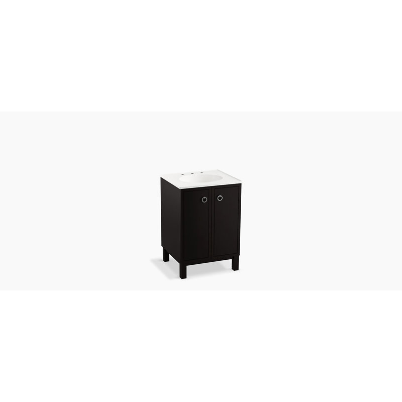 Base de meuble-lavabo 24 po Jacquard® seulement avec pieds de meuble et 2 portes, Batiste noir