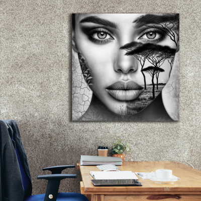 Epic Graffiti 'Thinking Of Africa 2' by Rey Klimt Canvas Wall Art, 37" x 37"