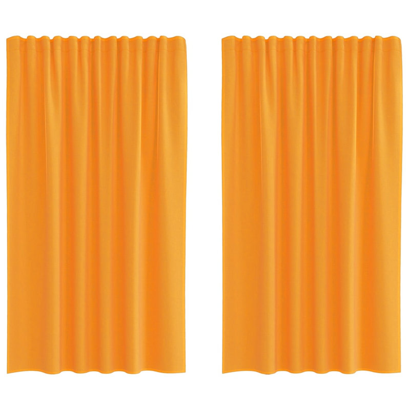 Semi Sheer Curtain Pair, 140cm Width x 175cm Drop, Orange