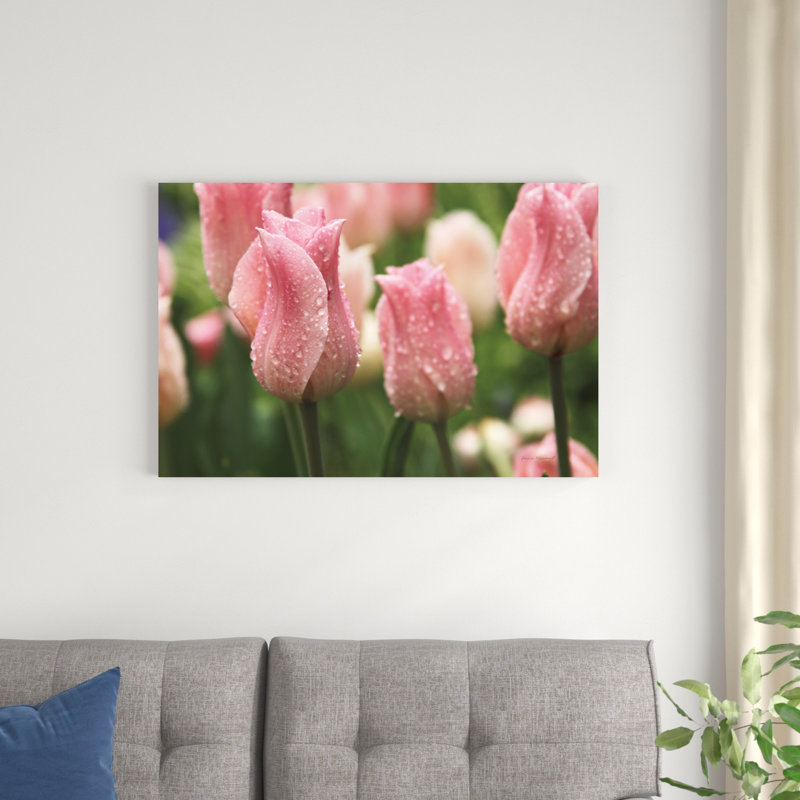 " Tulips After The Rain " by Laura Marshall, 24" H x 36" W x 1.25" D