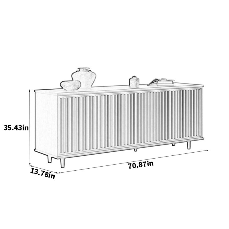 Buffet multifonctionnel, H 35,43 po x l 70,87 po x P 13,78 po