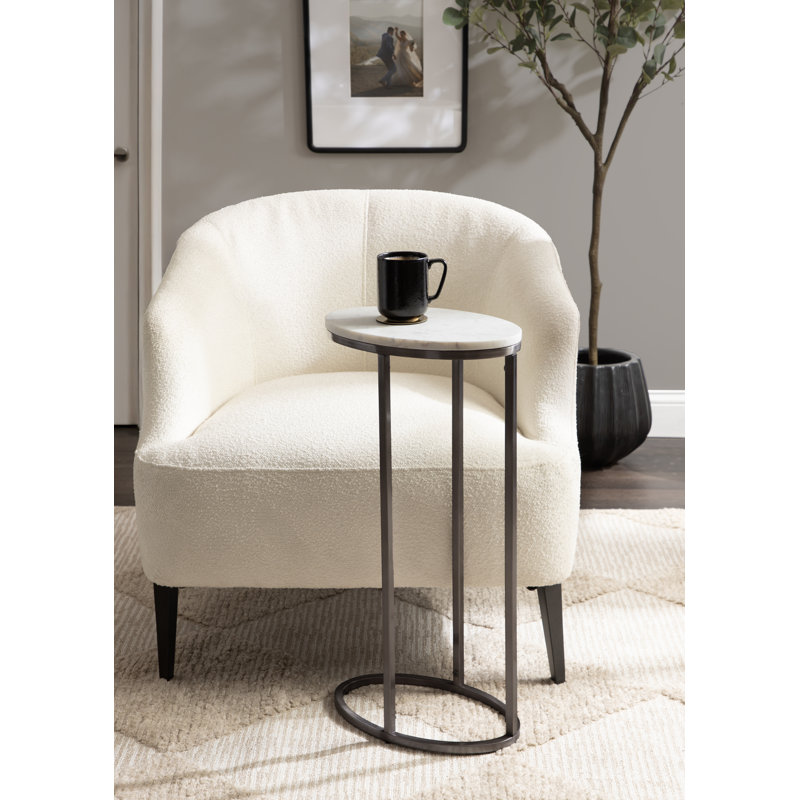 Table de bout 27,5 po Vib, Argent