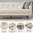 77.2" Mid Century Modern Tufted Linen Upholstered 3-Seater Sofa-570002403