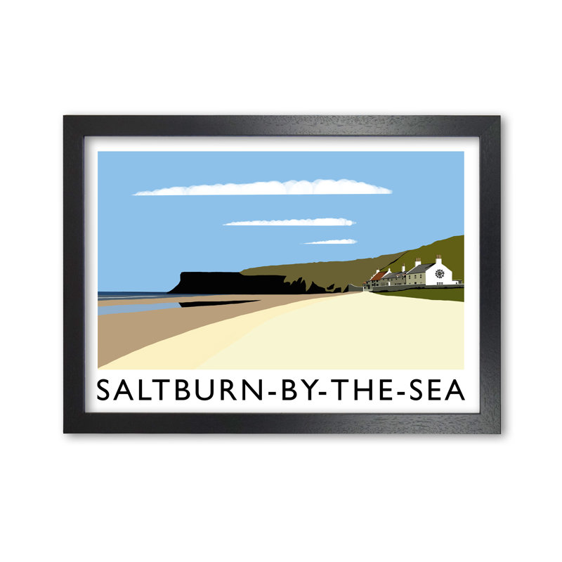 Saltburn-By-The-Sea by Richard O'Neill - Print, 21cm H x 29.7cm W x 3cm D, Black Framed