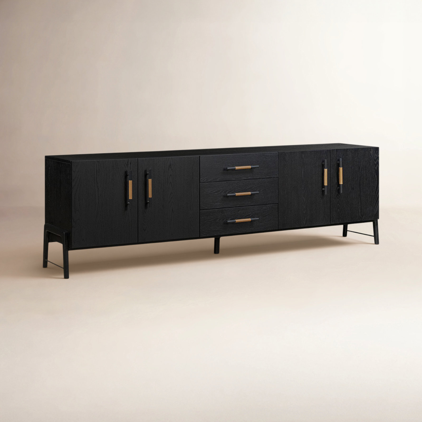 Karsten 94" Oak TV Stand, Black