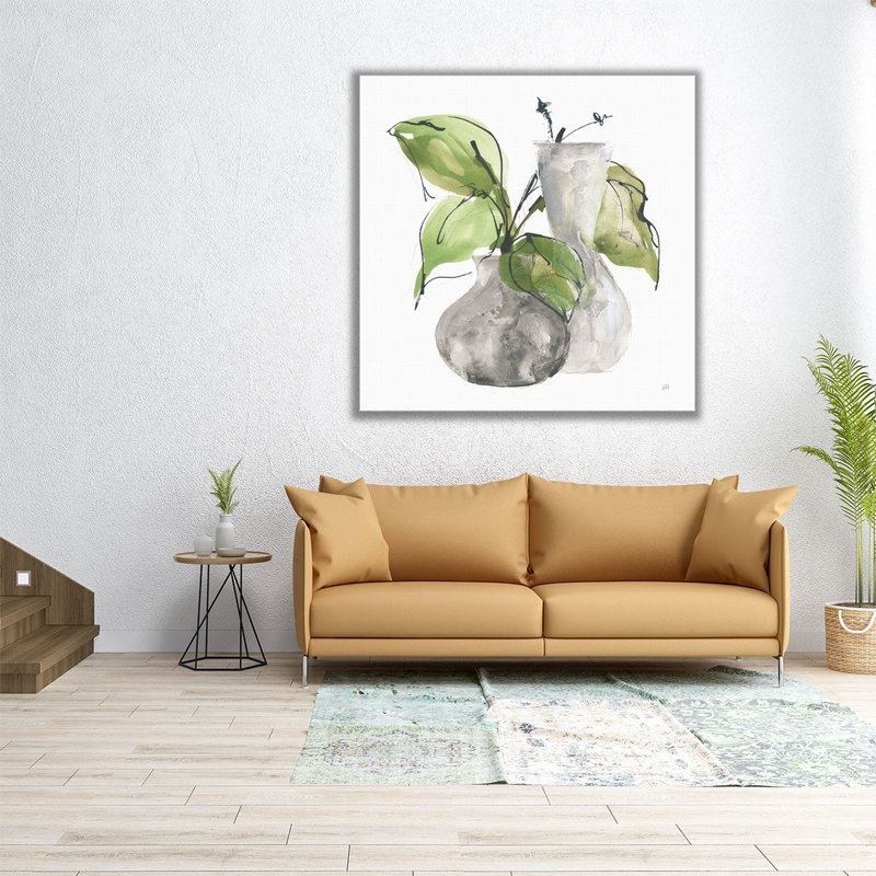 «Two Vases III», reproduction d'art sur toile, H 12 po x l 12 po