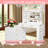 White Makeup Vanity Desk with LED & 8-drawer