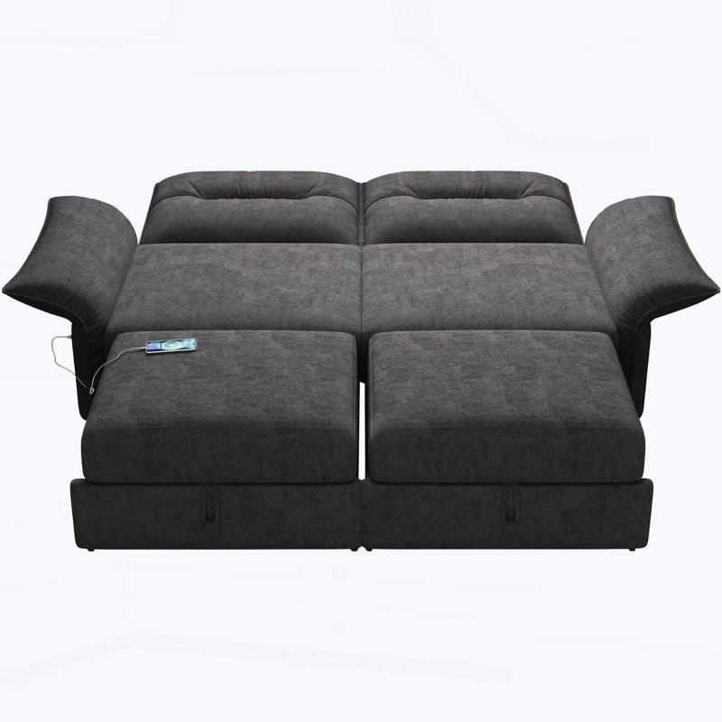 Canapé en tissu Mid-Century, Tissu gris