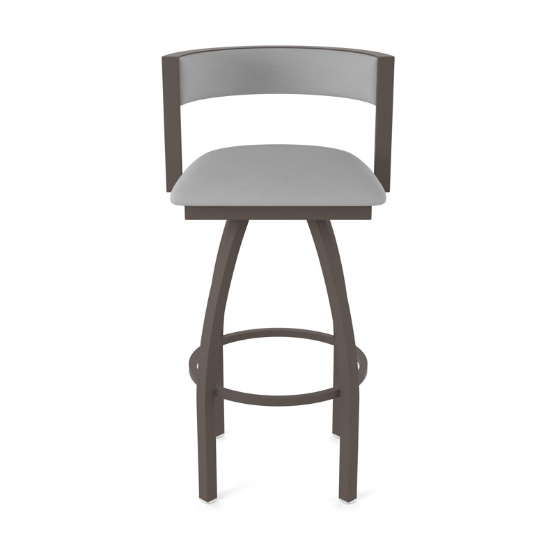 Tabouret Artémis, Vinyle - gris Folkstone Canter, Bronze, Tabouret de bar (siège d'une hauteur de 36 po)