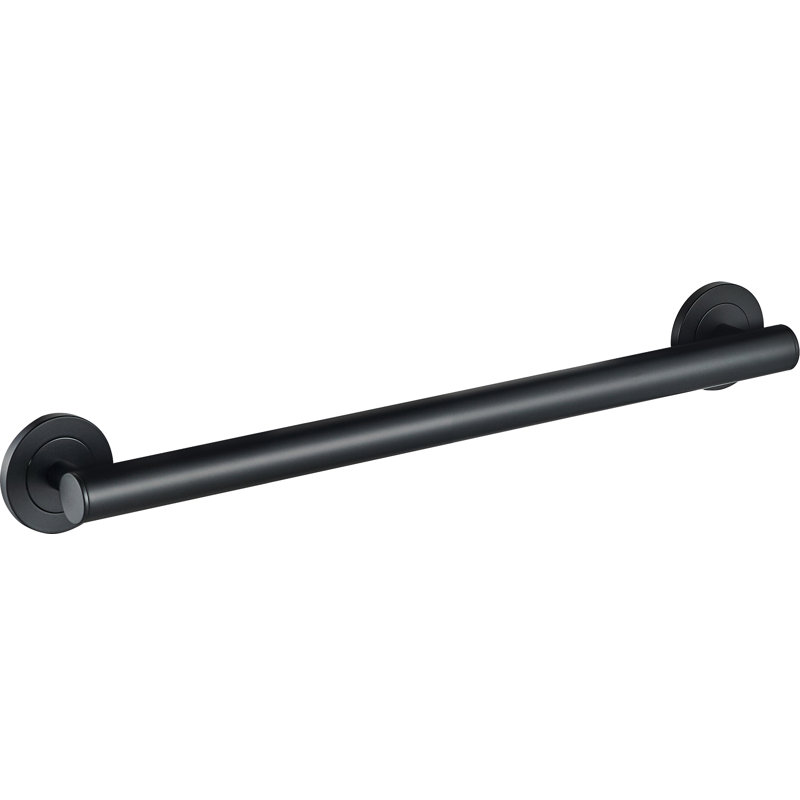 30" Wall-Mounted Lava Grab Bar - Matte Black, Premium Brass Construction, Installation Hardware Included, Matte Black, 30" W