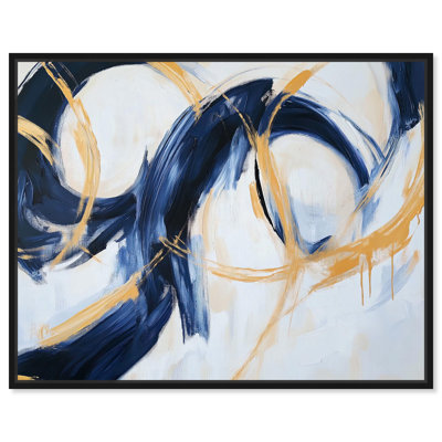 Marine et anneaux I, art abstrait sur toile de luxe