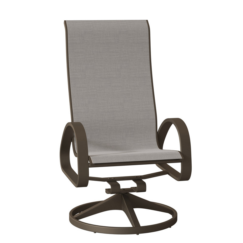 Fauteuil de patio pivotant Hiraku, Bois de plage texturé, Alliage Sunbrella®
