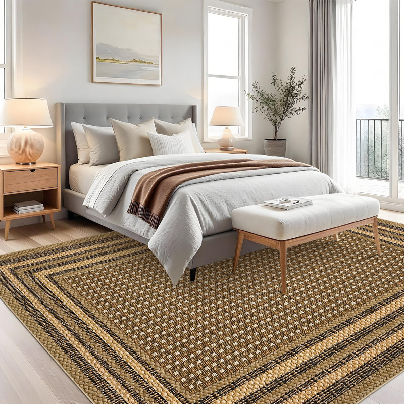 Tapis de salon Boho 10 x 13, Rectangle 10 pi x 13 pi, Brun