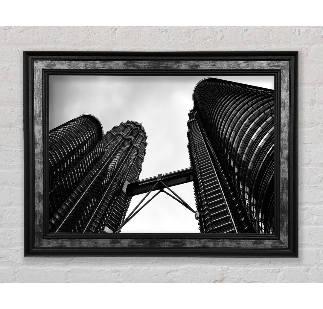 Petronas Towers Kuala Lumpur B N W - Bilderrahmen Kunstdrucke