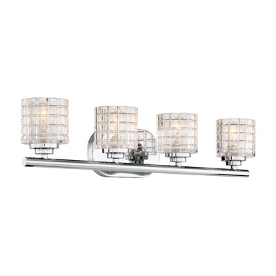 Luminaire pour meuble-lavabo en nickel poli à 4 lumières d'intensité variable Trench