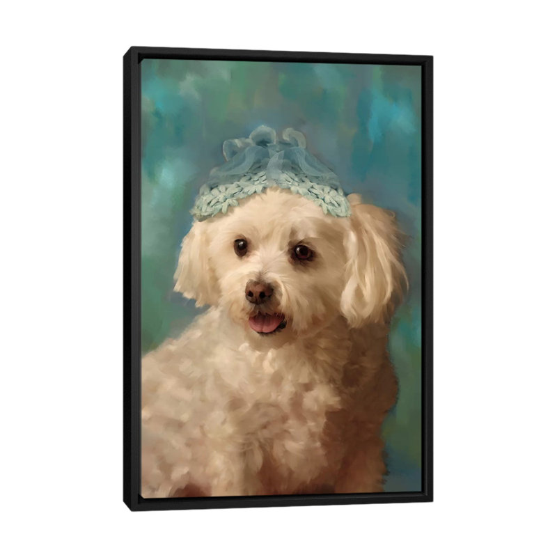 « miss foo foo », reproduction d’impression sur toile, H 26 po x l 18 po x P 1,5 po, Toile avec cadre noir, Pas de tapis