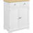 Distressed White Cabinet Sideboard - Solid Wood Countertop, 2 Drawers, Doors, Adjustable Shelf Versatile Kitchen Furniture Sideboard, Shelf, For Garage Storage