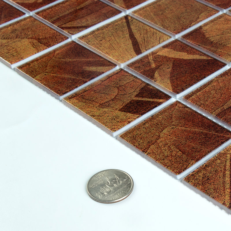 Artista 2" x 2" Straight Edge Glass Mosaic Tile, Fall