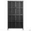 Armoire de rangement en métal avec portes en verre trempé