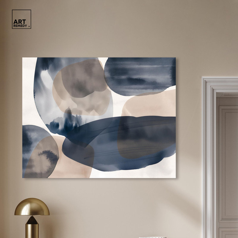 Art Remedy, aquarelle abstraite, toile, rouille et noir, H 36 po x l 45 po, Toile tendue