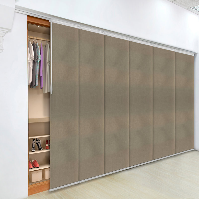 Store vertical semi-diaphane brun, L 130 po x L 94 po