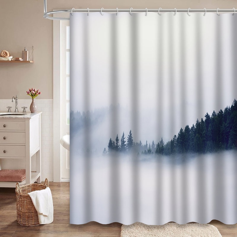 Rideau de douche Autumn Fog Forest, L 72 po x l 84 po