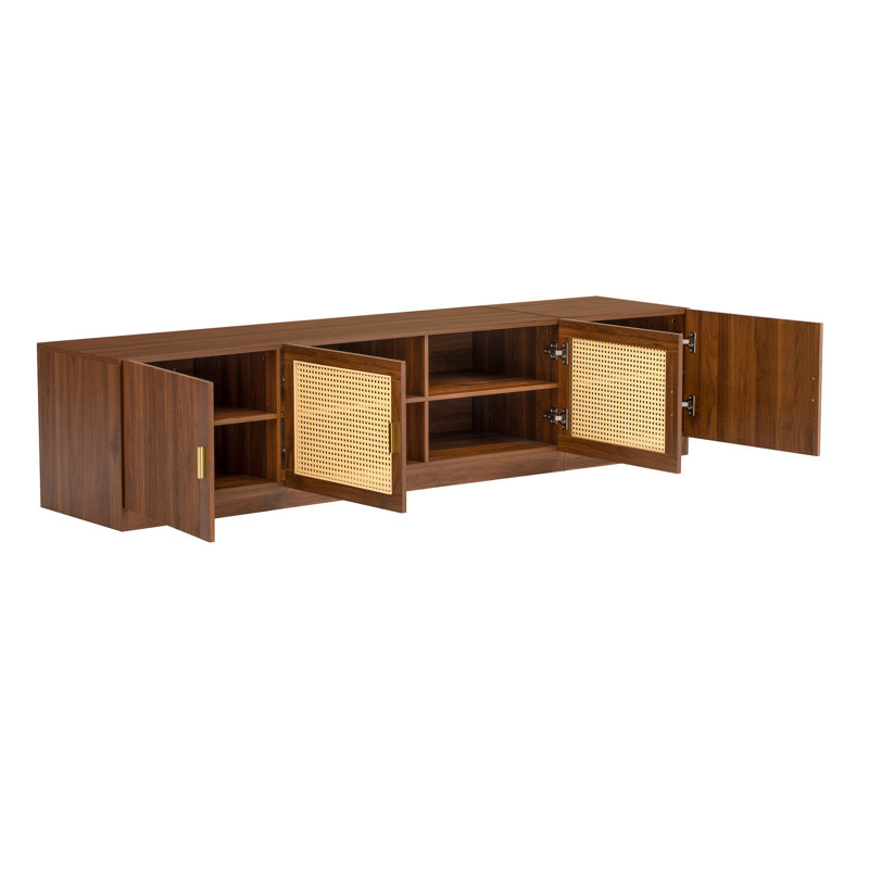 78.7" Mid-Century Modern TV Stand with 4 Storage Cabinets for Living Room