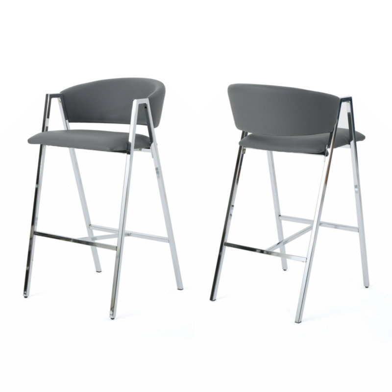 Chaise avec accoudoirs en métal Aeriela, Gris, Argent