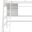Lit mezzanine avec tablettes de rangement, bureau et échelle-681052222