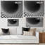Abstrait vortex noir et blanc - art mural moderne sur toile-1735487288-1735487243