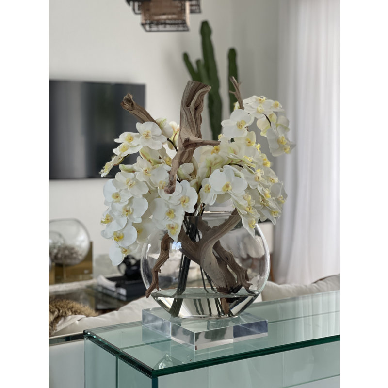 Orchid Faux Floral Arrangement in Vase