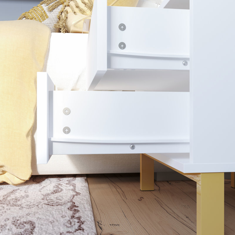 Table de chevet Juanice, Blanc