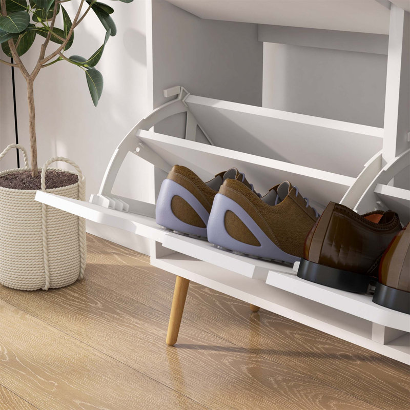 16 Pair Flip Down Shoe Storage, White